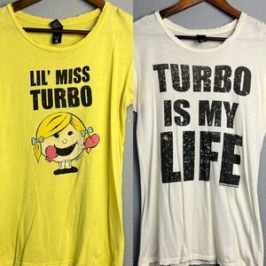 Alternative Grunge Lil‎ Miss Turbo Kick Graphic Shirt Beachbody Chalene Johnson